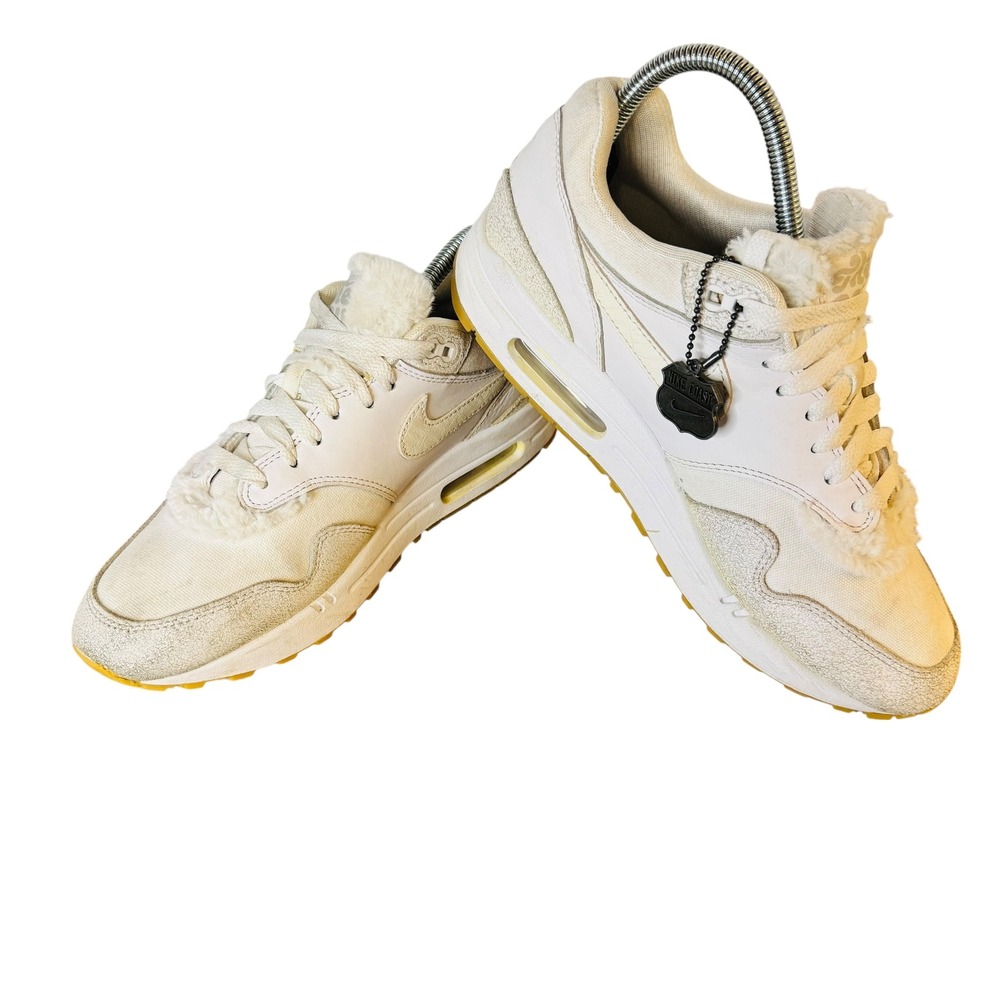 Nike Air Max 1 Coast Sail White Red Feather Swoosh Mens 8 Sneaker FJ4735-100 - Picture 7 of 12